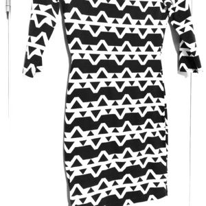 Bodycon fun print dress! Black and white.